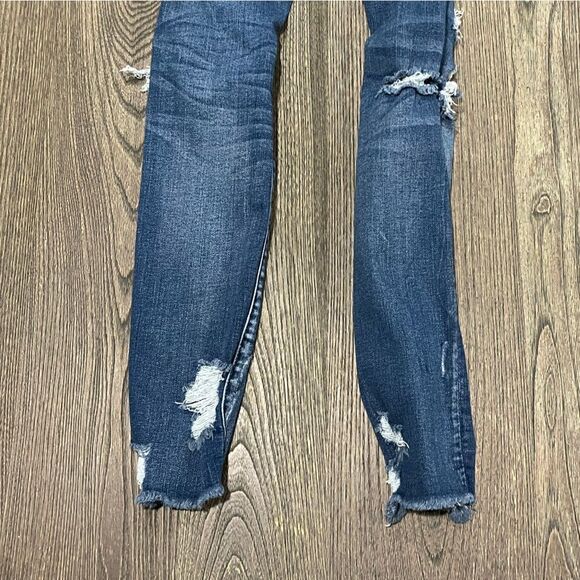 American Eagle Skinny Jeans NE(X)T Level Stretch Distressed Medium Wash Size 0 - Picture 11 of 11